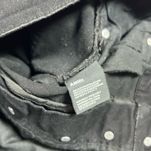 AMIRI 36W 30L Mx2 Bandana Knee Black Denim Jeans Distressed Authentic Denim C25 - Picture 9 of 14